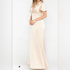 Show Me Your Mumu Rome Twist Gown in Champange Luxe Satin SZ. XS
